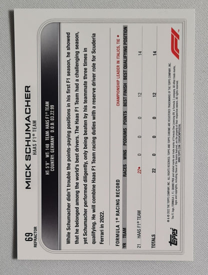 Mick Shumacher - 2022 Topps Chrome Haas F1 Team Refractor #69