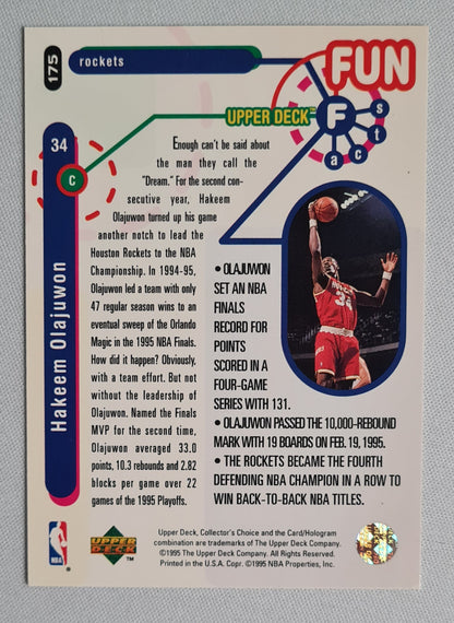 Hakeem Olajuwon - 1995 Upper Deck "Fun Facts" NBA Rockets #175