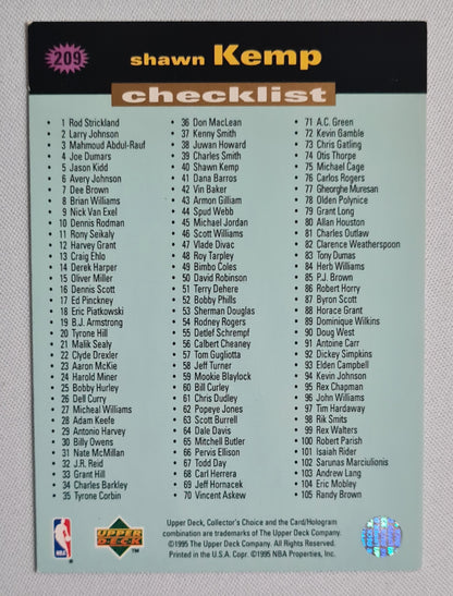 Shawn Kemp - 1995 Upper Deck (Checklist 1-105) NBA Sonics #209