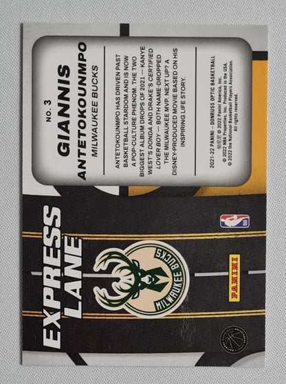 Giannis Antetokounmpo - 2021-22 Panini Donruss Optic Basketball NBA Bucks "Express Lane" #3