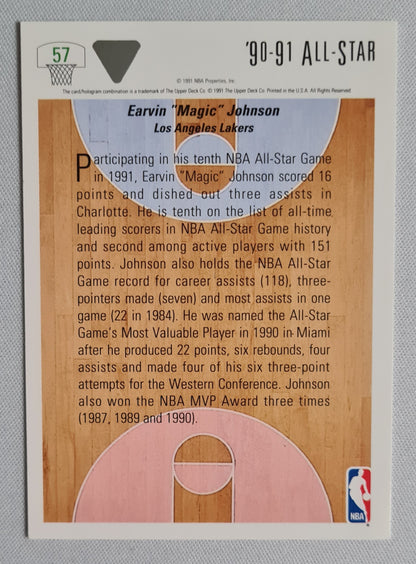 Earvin "Magic"Johnson - 1991 Upper Deck NBA L.A. Lakers - West All-Star  #57