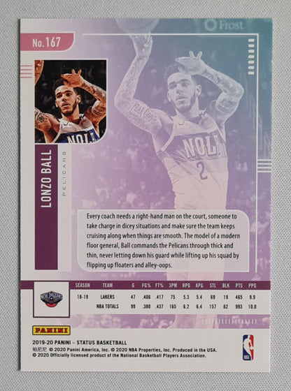 Lonzo Ball - 2019/20 Panini Status Tmall Blue #167 New Orleans Pelicans
