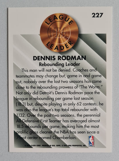 Dennis Rodman - 1993/94 Fleer League Leader #227 Detroit Pistons