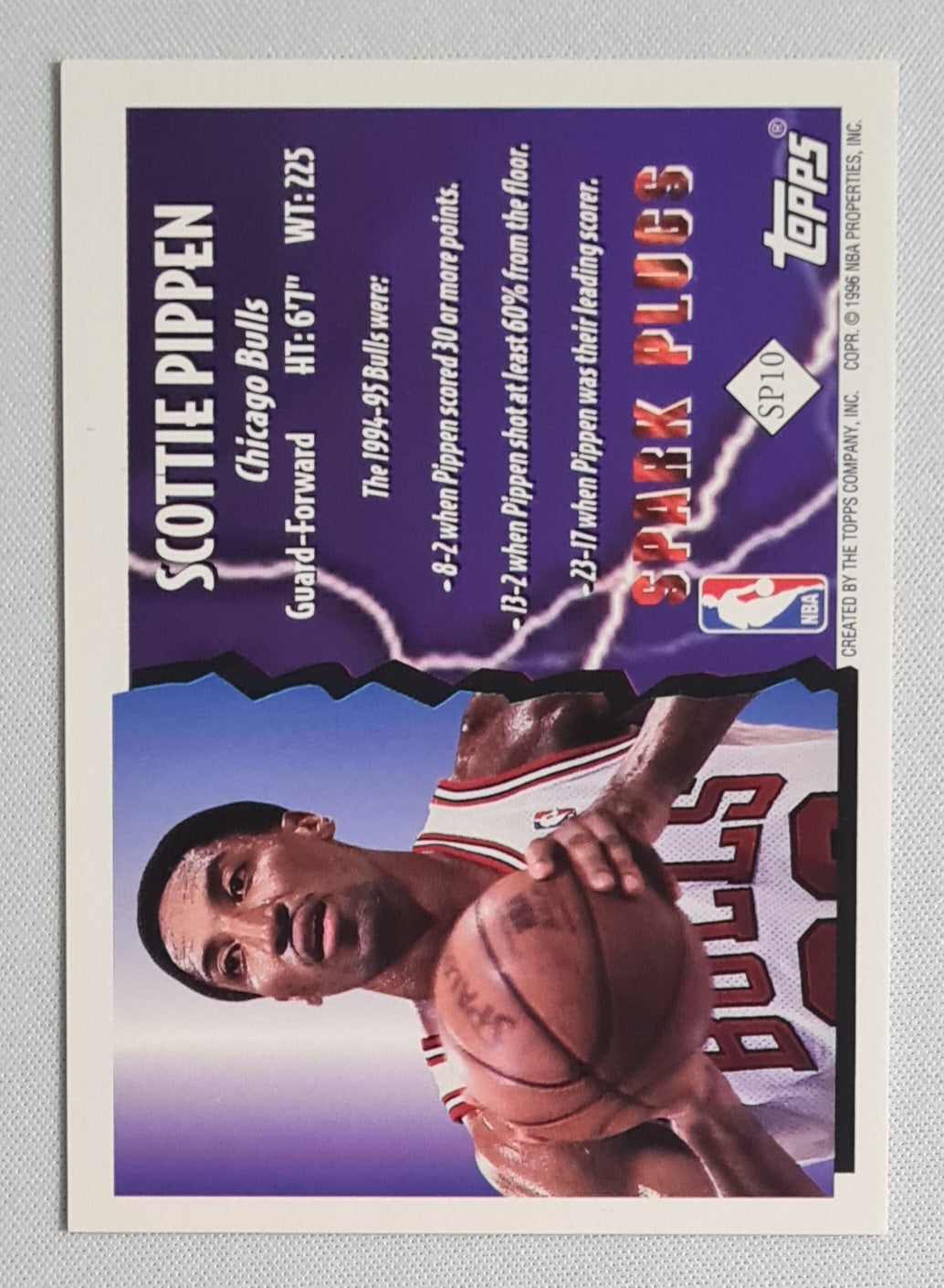 Scottie Pippen - 1995/96 Topps Spark Plugs #SP10 Chicago Bulls