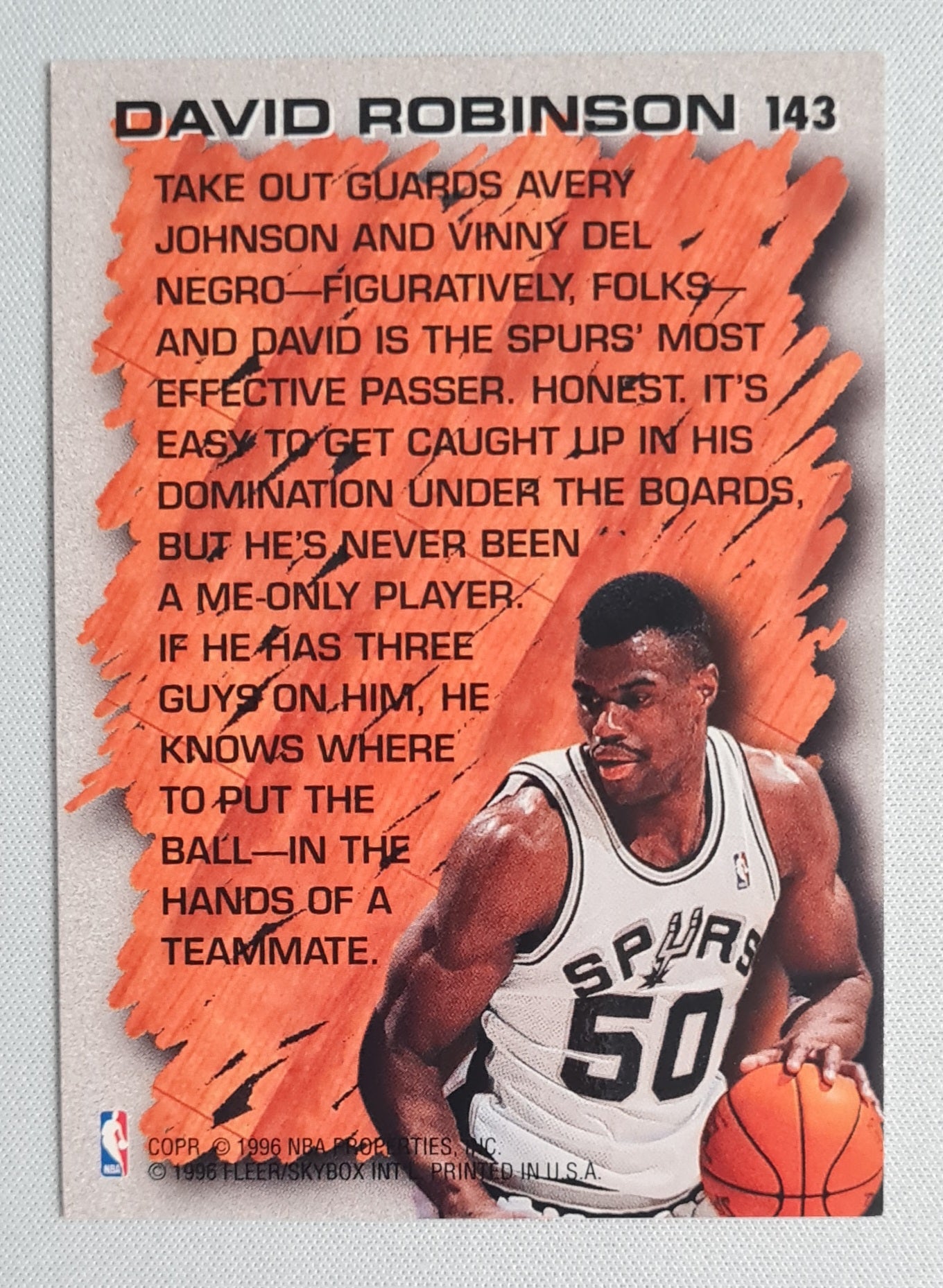 David Robinson - 1996 Fleer/SkyBox "Hardwood Leader" NBA Basketball Spurs #143