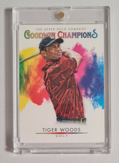 Tiger Woods - 2021 Upper Deck Goodwin Champions Golf #125 "Splash of Gold" Color Splash