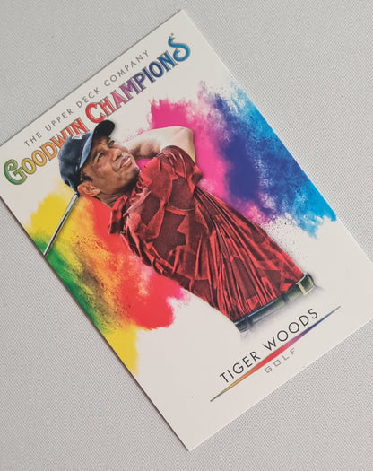 Tiger Woods - 2021 Upper Deck Goodwin Champions Golf #125 "Splash of Gold" Color Splash