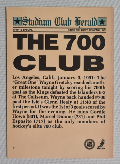 Wayne Gretzky - 1991 Topps Stadium Club Charter Member "The 700 Club"