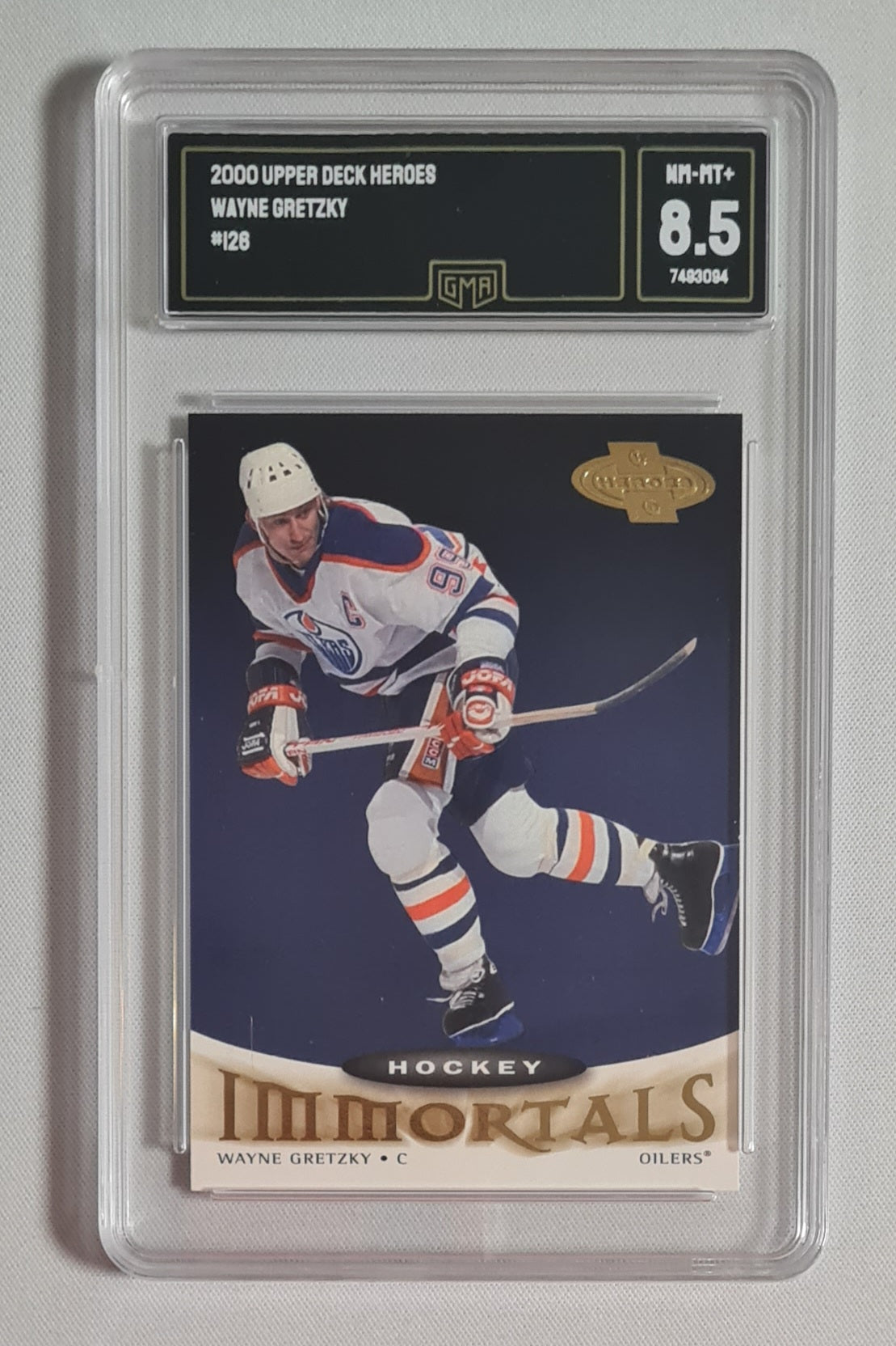 Wayne Gretzky - 2000 Upper Deck Heroes #126 "Immortals" - GMA 8.5 NM-MT+