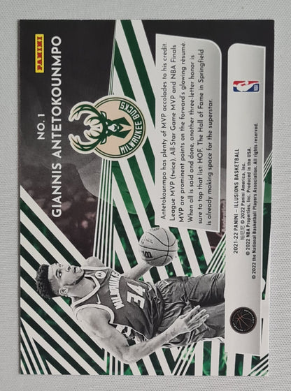 Giannis Antetokounmpo -2021/2022 Panini #1 Illusions Chasing The Hall