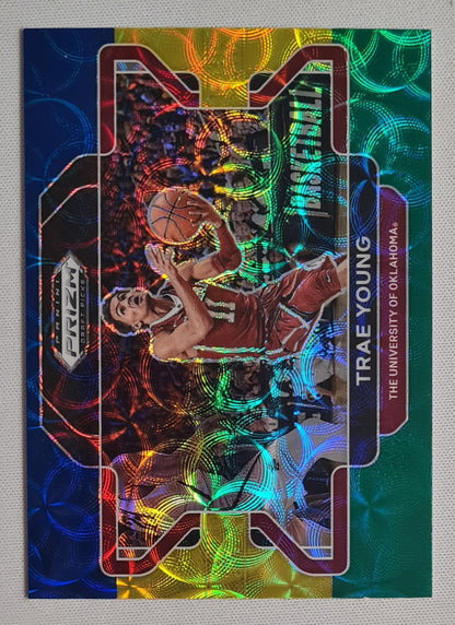 Trae Young - 2022 Panini #46 Draft Picks Blue Yellow Green Prizm