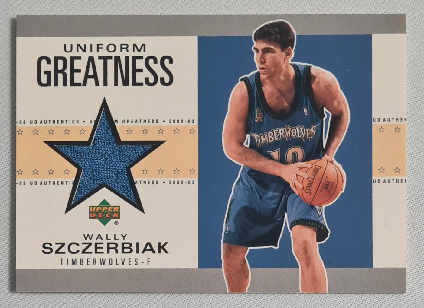 Wally Szczerbiak - 2002 Upper Deck Uniform Greatness Timberwolves #WS-U Patch