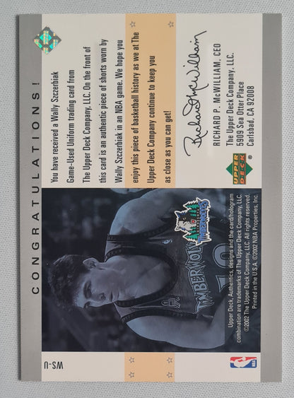 Wally Szczerbiak - 2002 Upper Deck Uniform Greatness Timberwolves #WS-U Patch