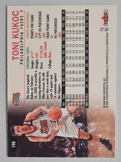 Toni Kukoc - 2000 Fleer Force 76ers #190