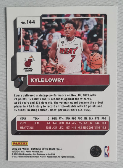 Kyle Lowry - 2022 Panini Donruss Optic Miami Heat #144