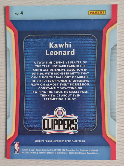 Kawhi Leonard - 2020 Panini Donruss Optic Air Defense #4