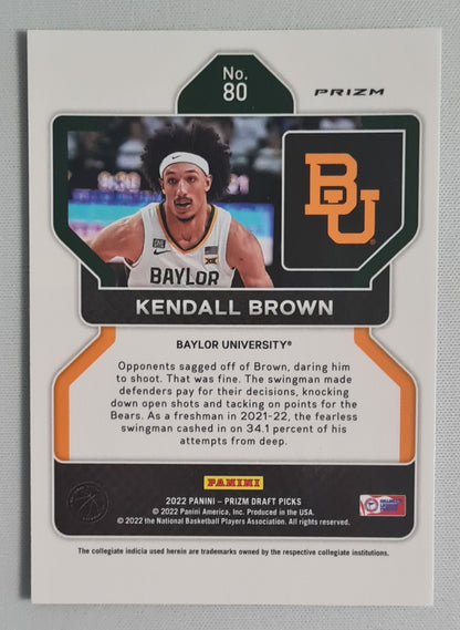 Kendall Brown - 2022 Panini Silver Prizm Draft Picks Baylor University #80 (RC)