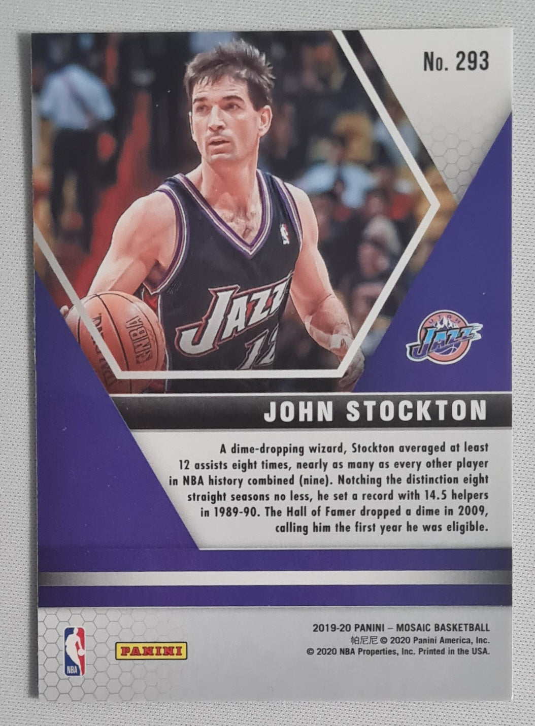 John Stockton - 2019 Panini Mosaic Hall of Fame Utah Jazz #293