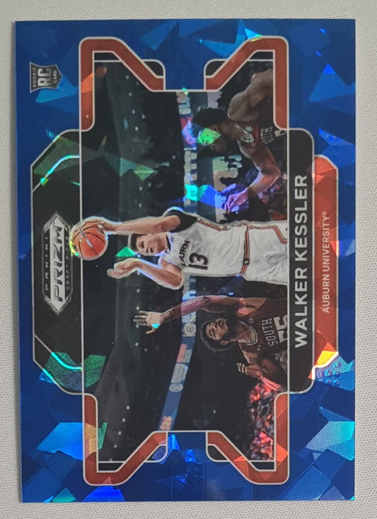 Walker Kessler - 2022 Panini Prizm Draft Picks Blue Cracked Ice Auburn # 83 (RC) /99