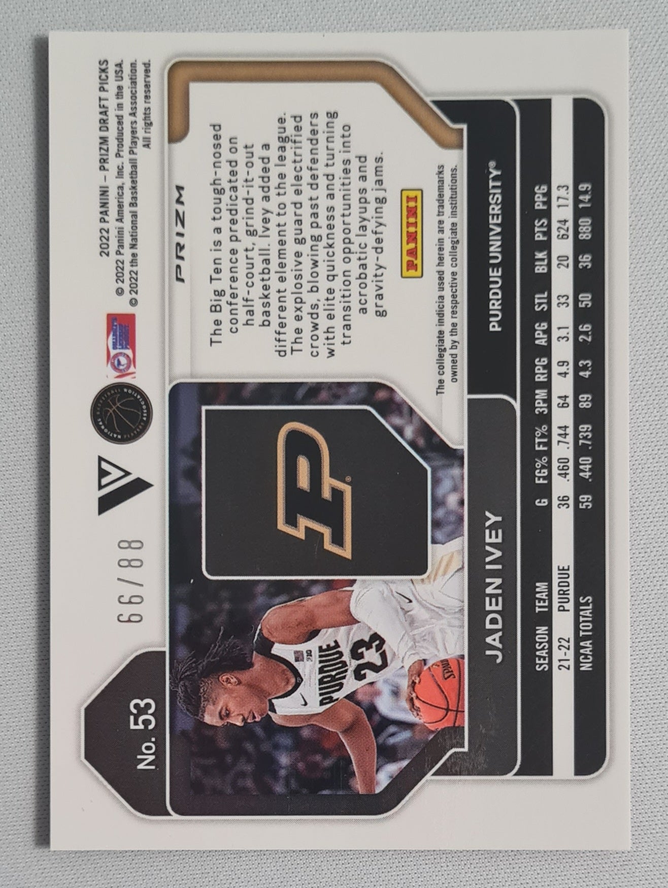 Jaden Ivey - 2022 Panini Prizm Draft Picks Red Scope Purdue University #53 (RC) /88
