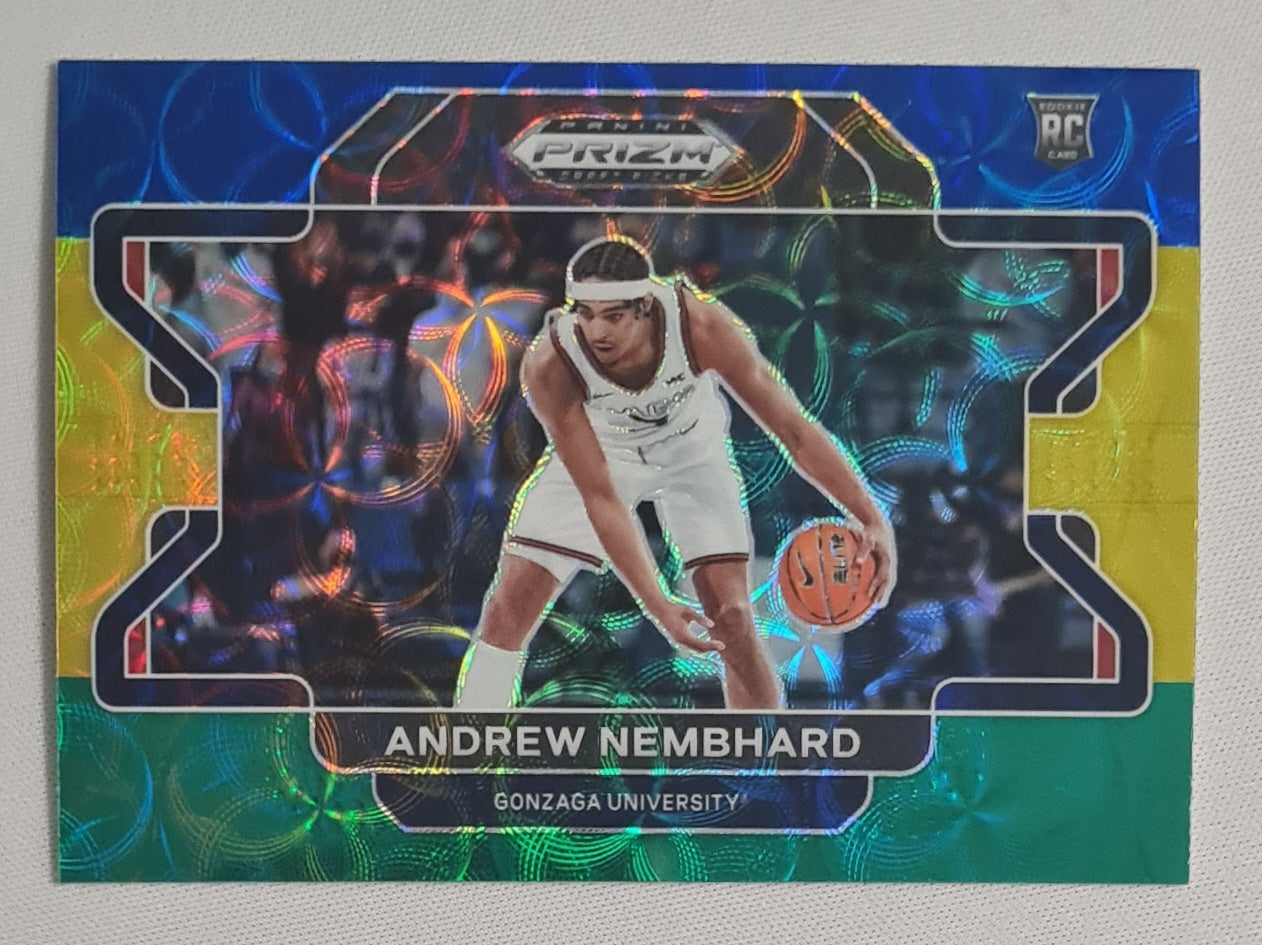 Andrew Nembhard - 2022 Panini Draft Pick Blue Yellow Green Prizm #91 (RC)