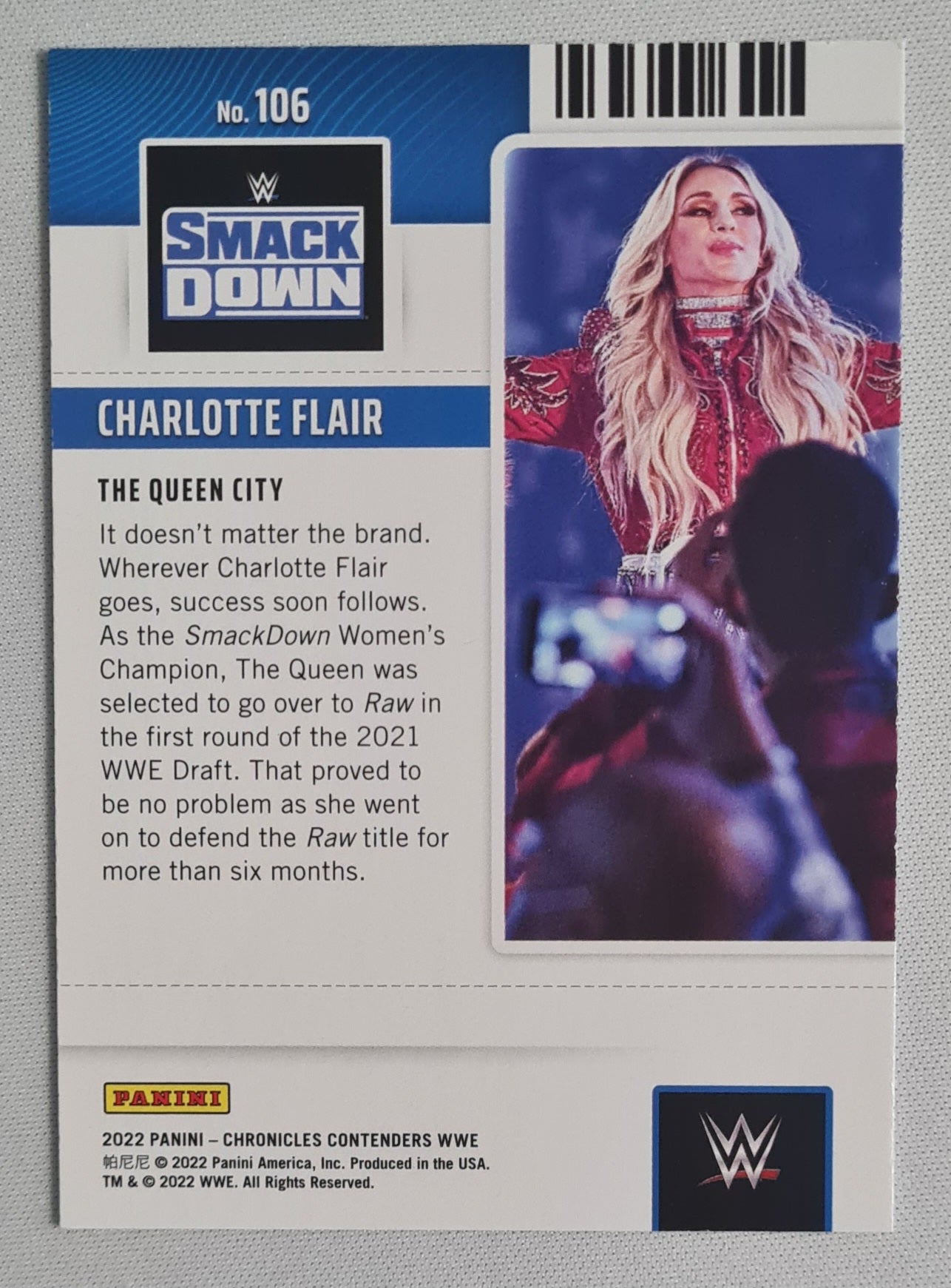Charlotte Flair - 2022 Panini Contenders WWE Smack Down #106