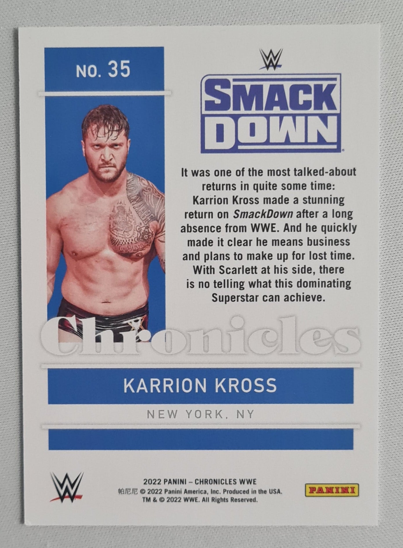 Karrion Kross - 2022 Panini Chronicles WWE Smack Down #35