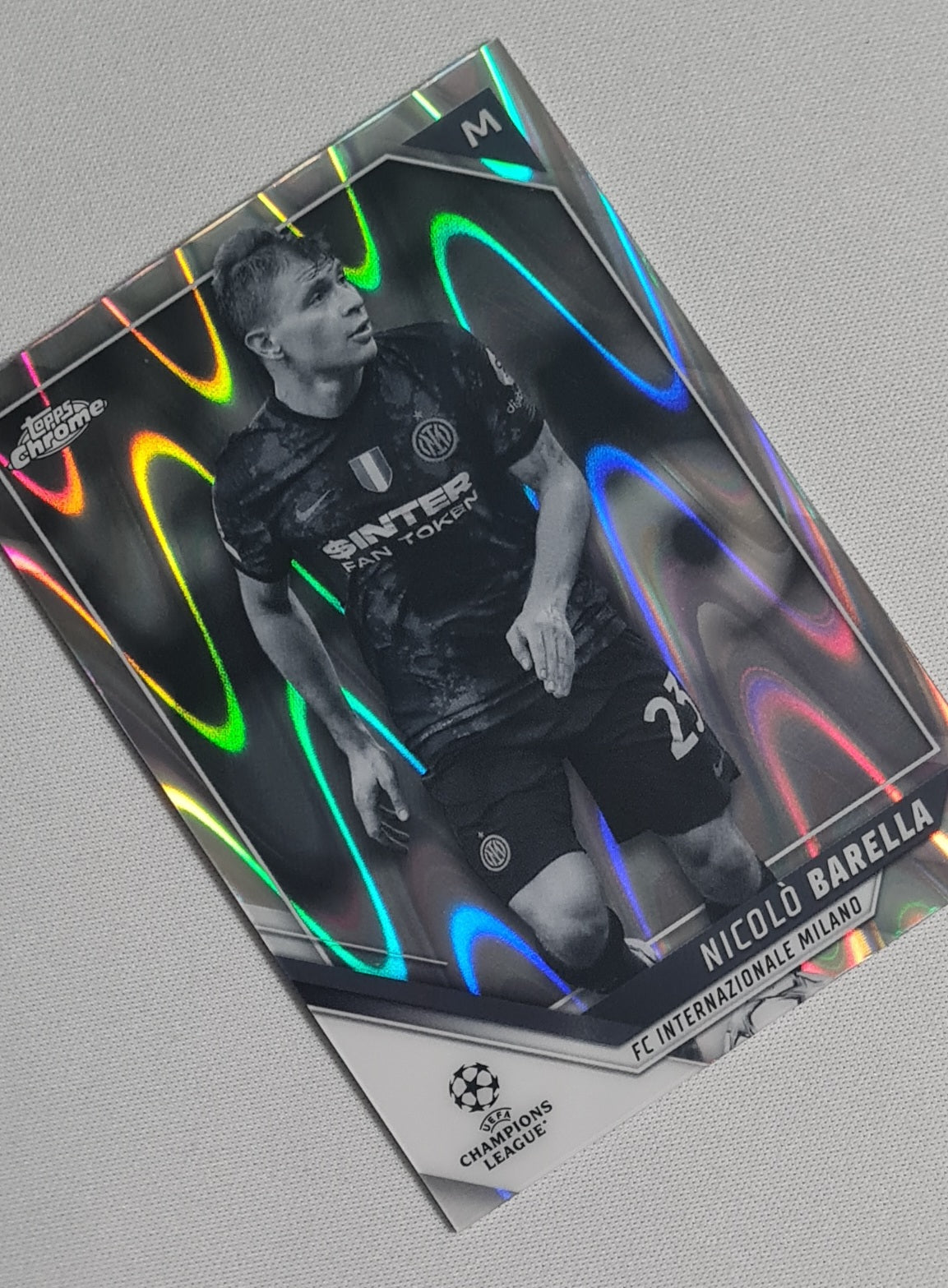 Nicolo Barella - 2022 Topps Chrome (CL) Internazionale Milano #149 Black & White RayWave Refractor