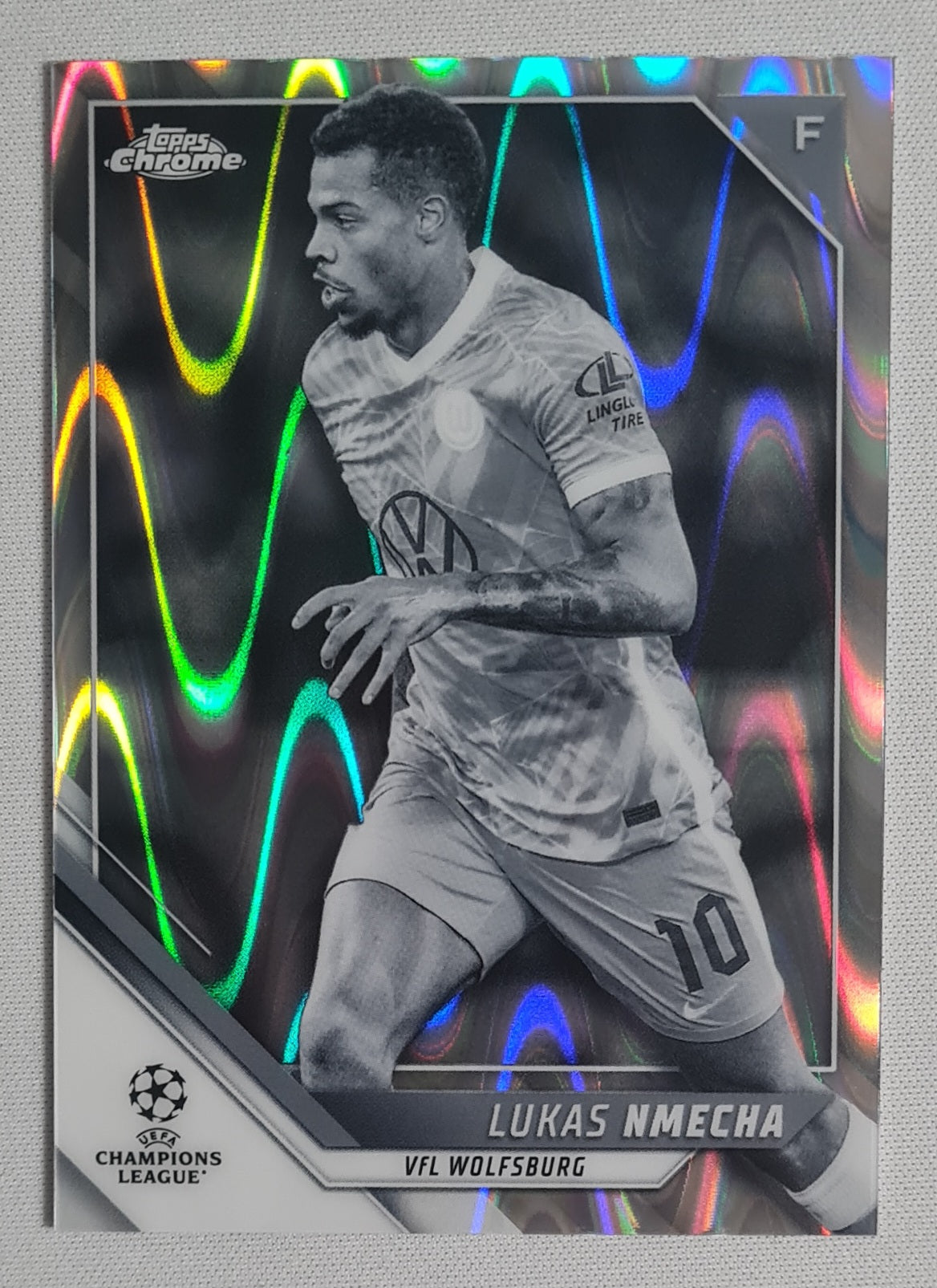 Lukas Nmecha - 2022 Topps Chrome (CL) VFL Wolfsburg #66 Black & White RayWave Refractor