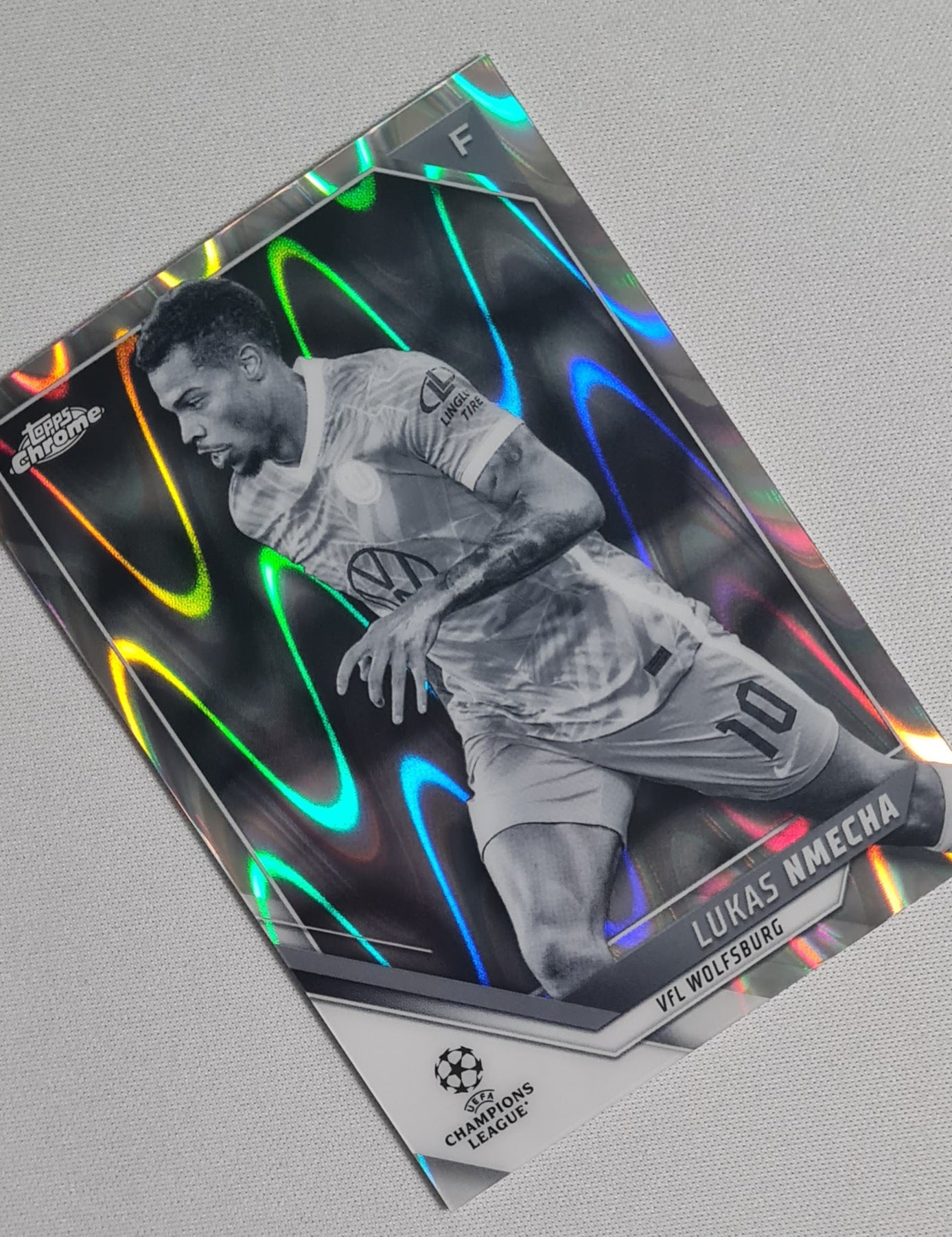 Lukas Nmecha - 2022 Topps Chrome (CL) VFL Wolfsburg #66 Black & White RayWave Refractor