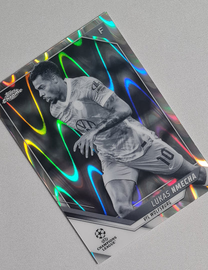 Lukas Nmecha - 2022 Topps Chrome (CL) VFL Wolfsburg #66 Black & White RayWave Refractor