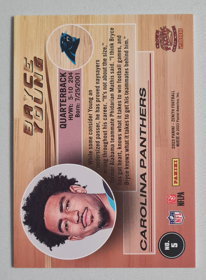 Bryce Young - 2023 Panini  Zenith Football NFL Carolina Panthers #5 Crown Pacific Collection 2000