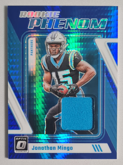 Jonathan Mingo - 2023 Panini Donruss Optic Football #RP-JM NFL Pathers Blue Hyper Prizm /Patch