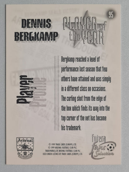 Dennis Bergkamp - 1999 Futera Trade Cards "Player of the Year" Arsenal #95