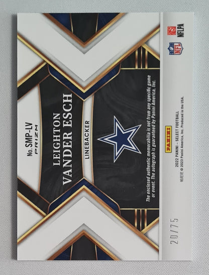 Leighton Vander Esch - 2022 Panini Select Football NFL Cowboy #SMP-LV Prizm /Auto/Patch/75