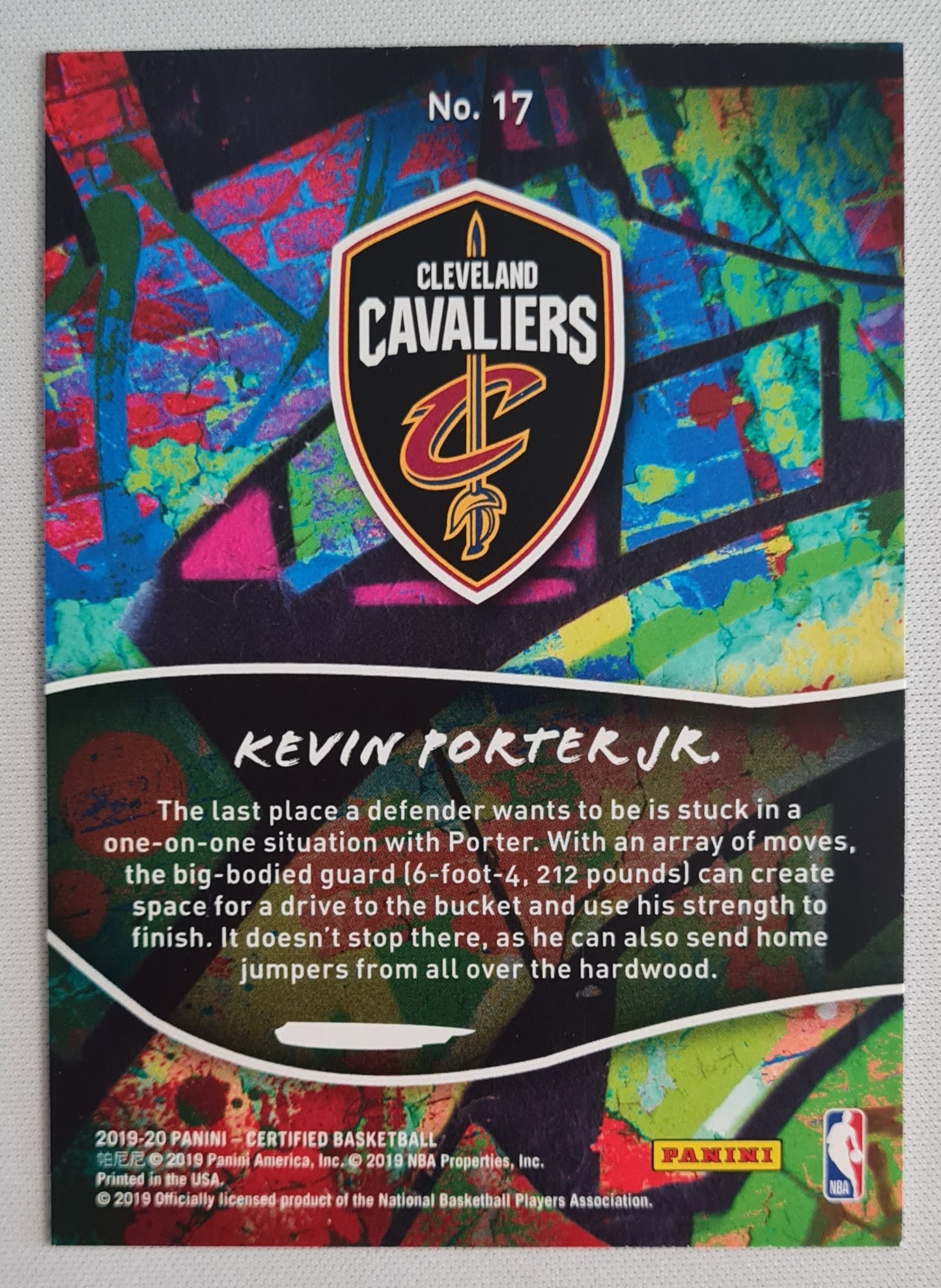 Kevin Porter Jr. - 2019 Panini Certified Graffiti Basketball NBA Cavaliers #17 (RC) Holo
