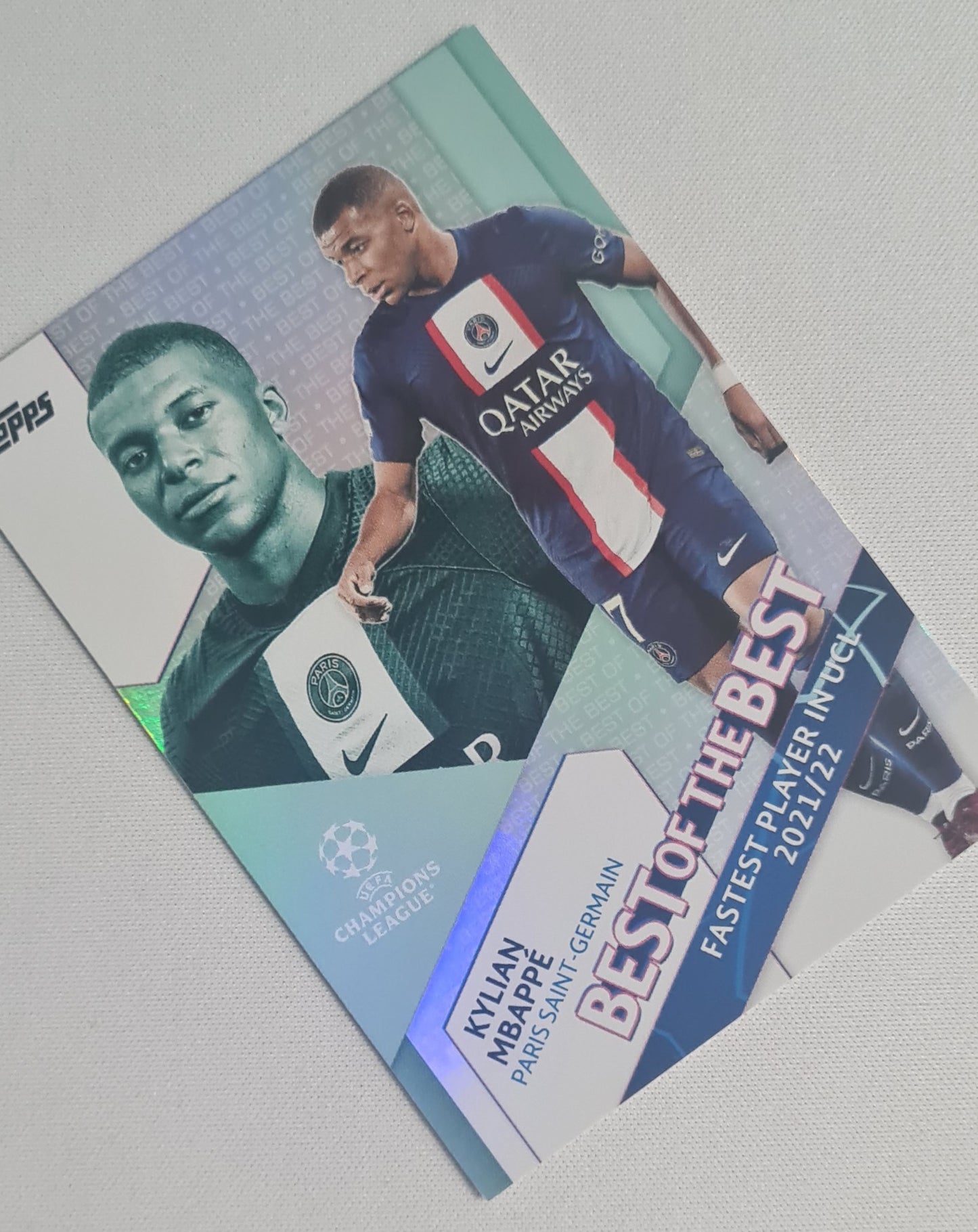 Kylian Mbappe - 2023 Topps "Best of the Best" Fastest player in UCL 2021/2022 #BB-10 PSG - Holo