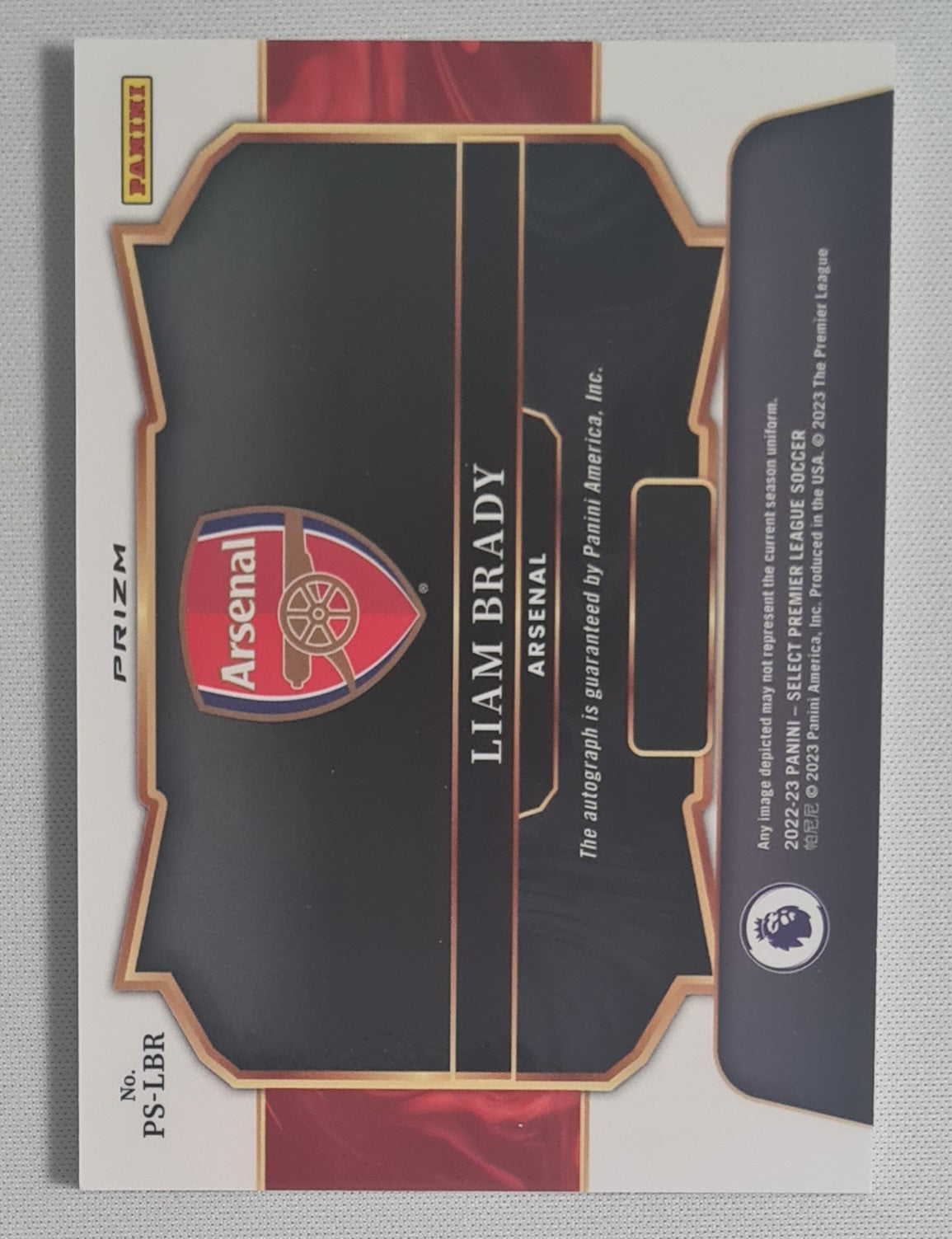 Liam Brady - 2022/23 Panini Select Premier League Soccer Arsenal #PS-LBR /Autograph