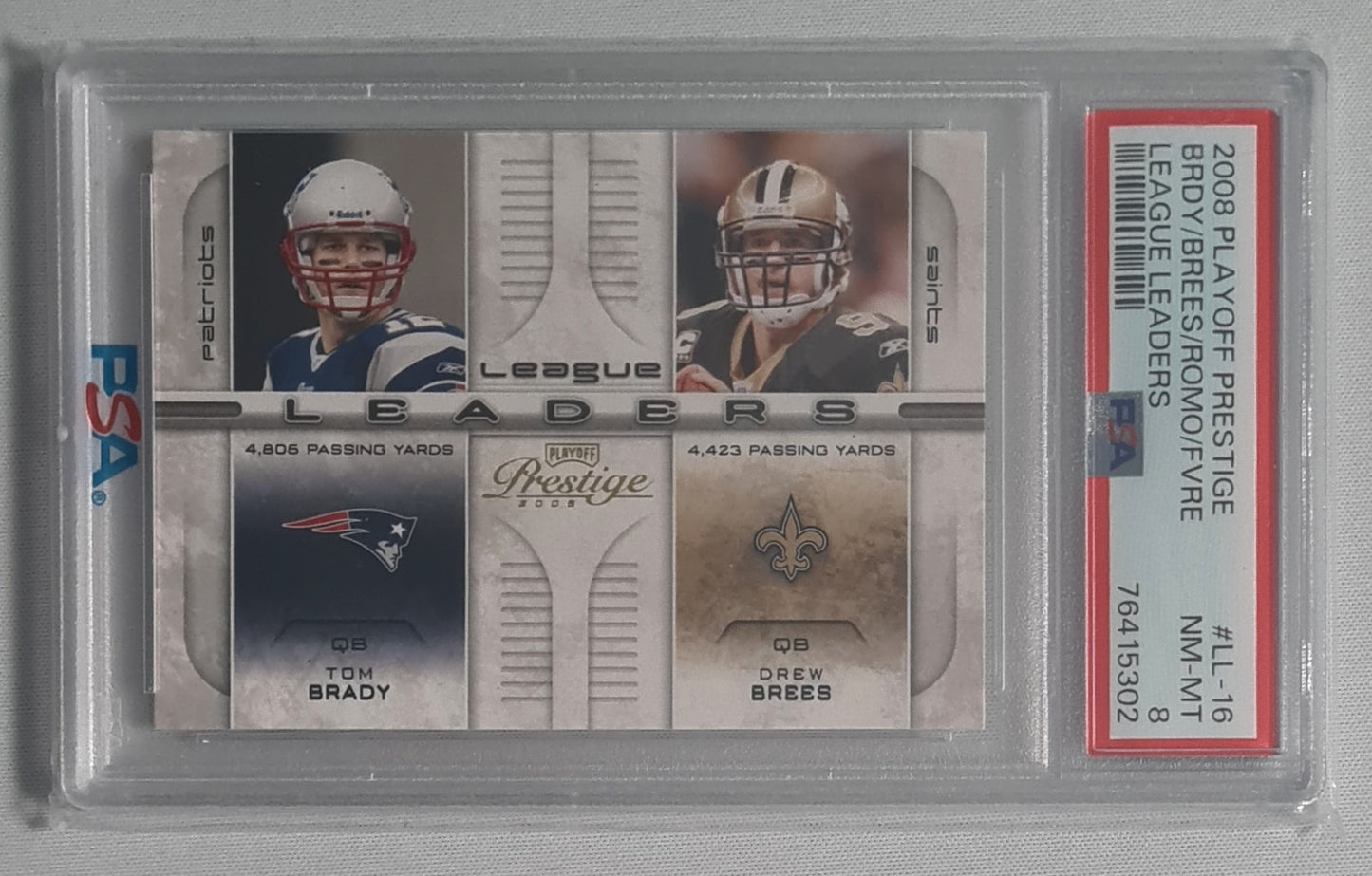 Brady/Brees/Romo/Favre - 2008 Playoff Prestige "League Leaders" #LL-16 PSA 8 NM-MT