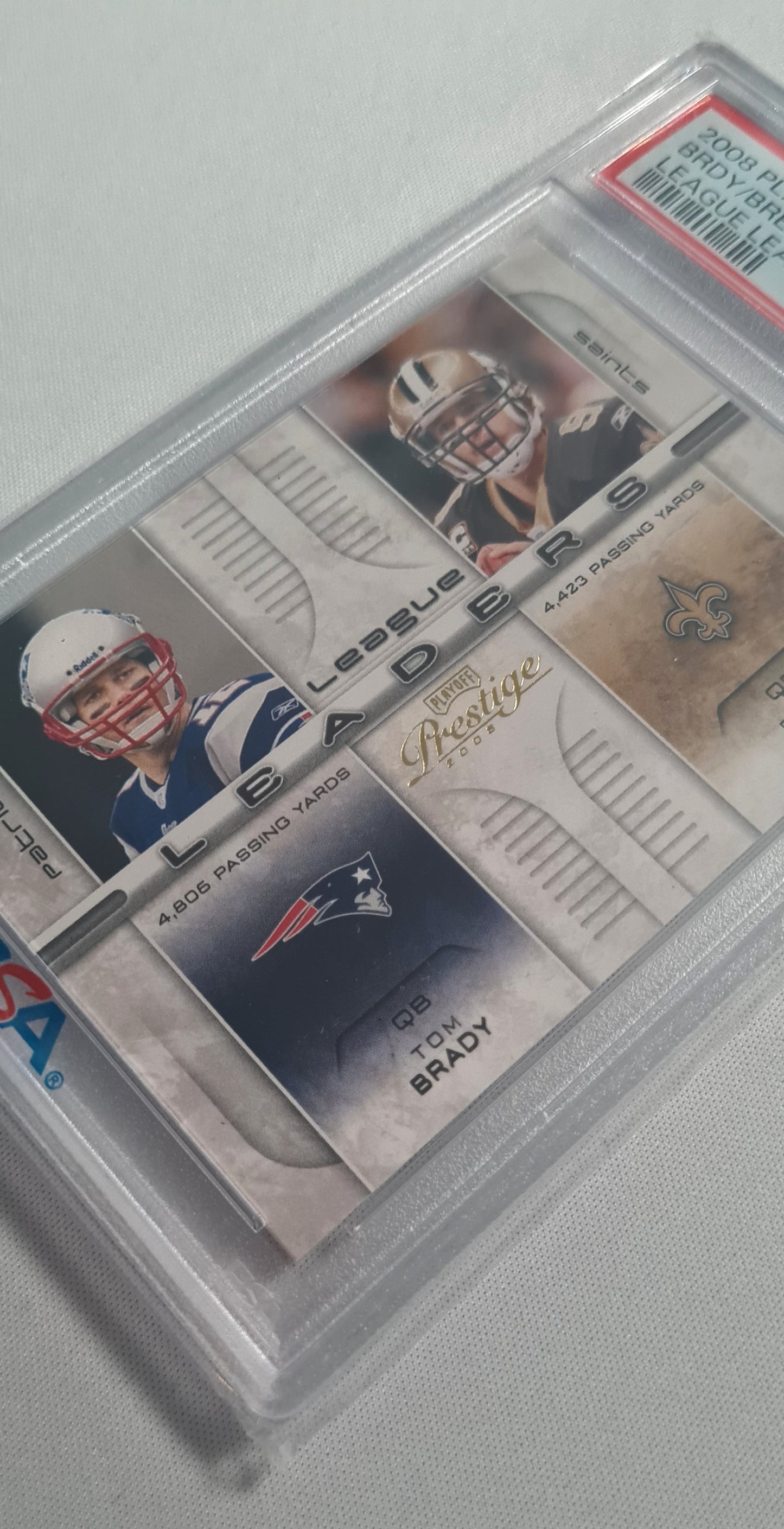 Brady/Brees/Romo/Favre - 2008 Playoff Prestige "League Leaders" #LL-16 PSA 8 NM-MT