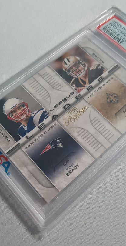 Brady/Brees/Romo/Favre - 2008 Playoff Prestige "League Leaders" #LL-16 PSA 8 NM-MT