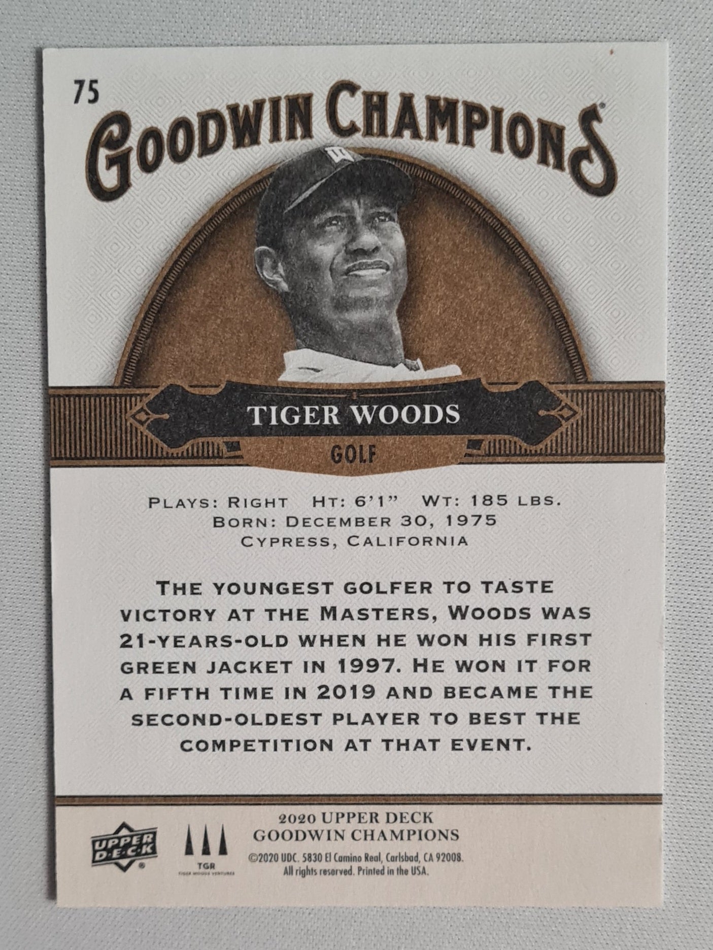 Tiger Woods - 2020 Upper Deck Goodwin Champions #75