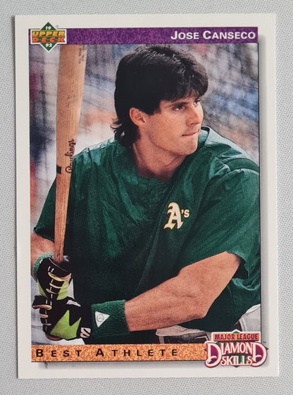 Jose Canseco - 1991 Upper Deck Diamond Skills ‘Best Athlete’ #649 Oakland A’s