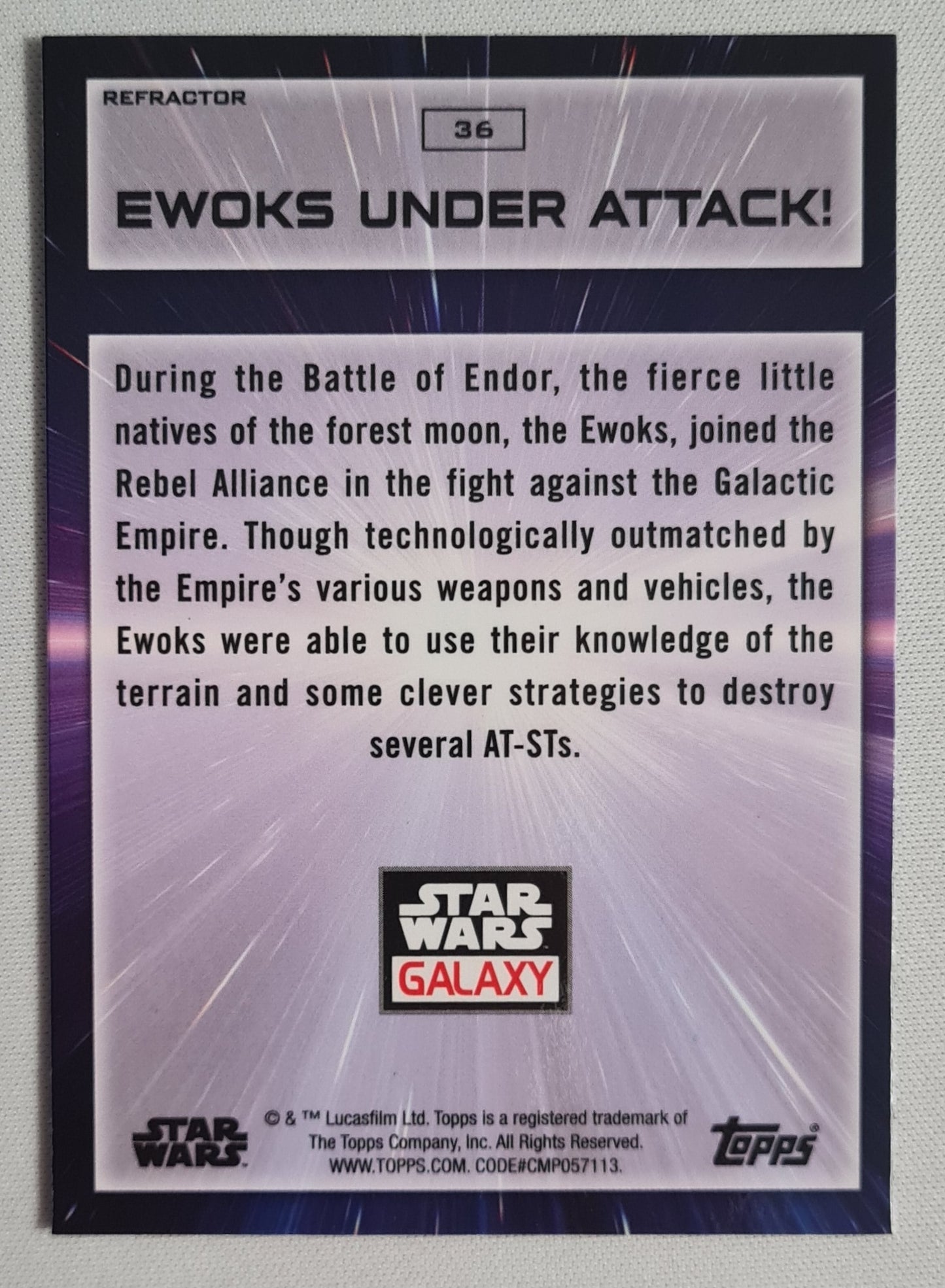2022 Topps Star Wars Galaxy Ewoks Under Attack! #36 Refractor