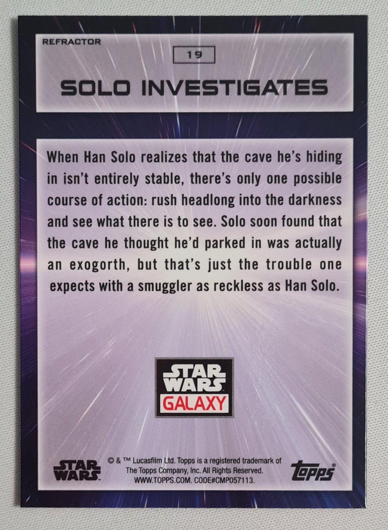 2022 Topps Star Wars Galaxy Solo Investigates #19 Refractor