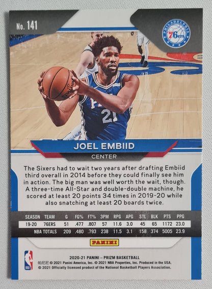 Joel Embiid - 2020/21 Panini Prizm #141 Philadelphia 76ers