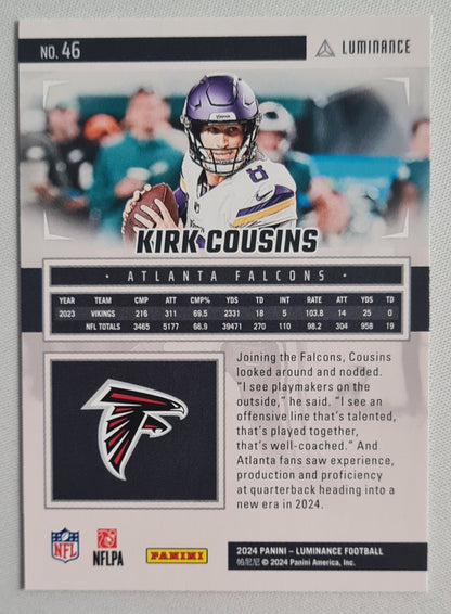 Kirk Cousins - 2024 Panini Luminance #46 Atlanta Falcons