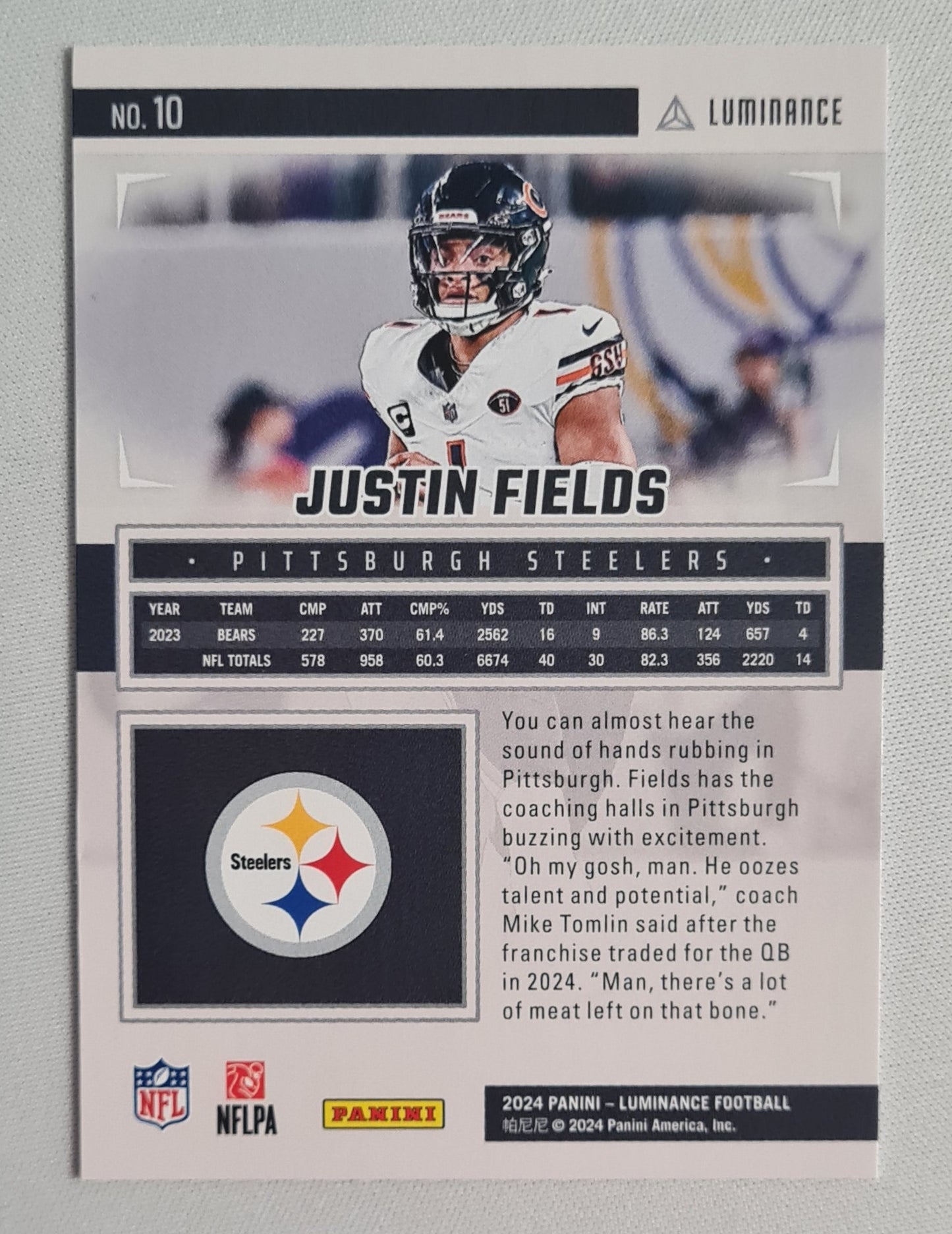 Justin Fields - 2024 Panini Luminance #10 Pittsburgh Steelers