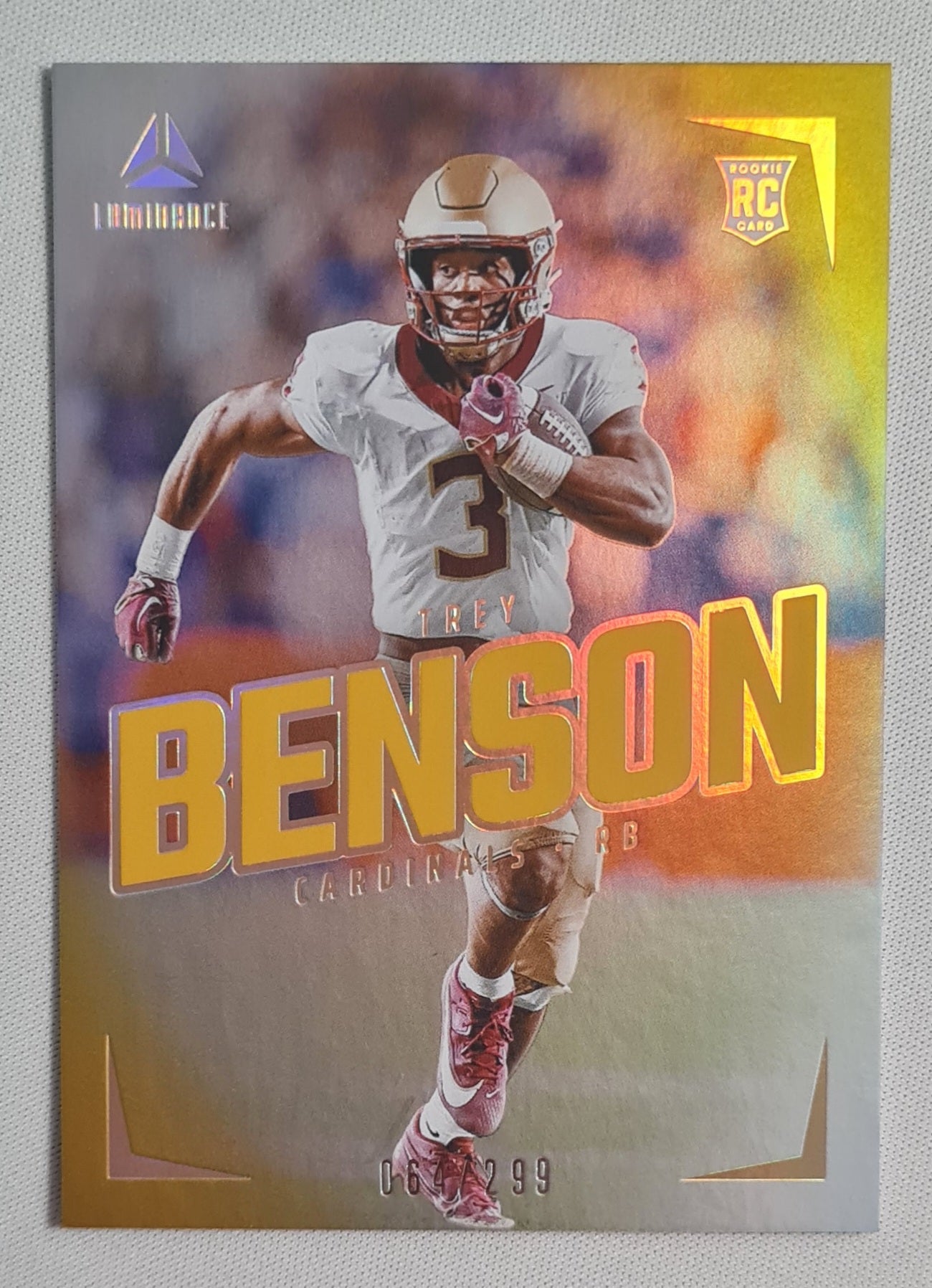 Trey Benson - 2024 Panini Luminance Gold /299 #147 Arizona Cardinals