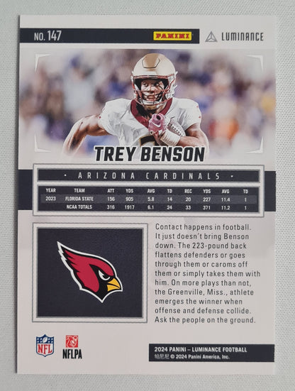Trey Benson - 2024 Panini Luminance Gold /299 #147 Arizona Cardinals